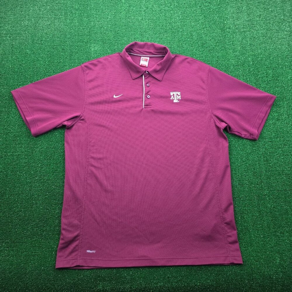 Texas A&M Aggies Polo Shirt Mens 2XL Red Maroon Vintage Nike Team NCAA Football